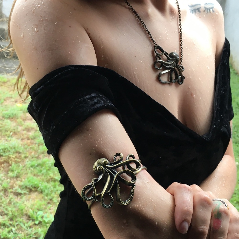 Bundle of octopus bracelet and necklace